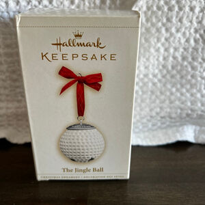 Hallmark Keepsake Golf Ball Jingle Ball Ornament White Red One Size